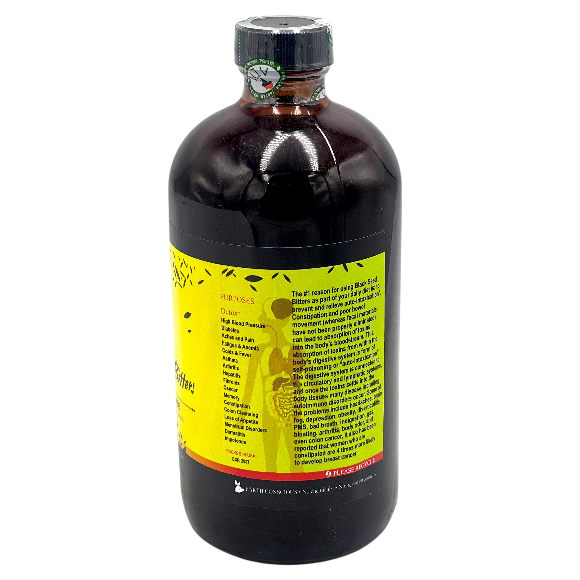 AIH Black Seed Bitters Detox Beverage 16 Oz.