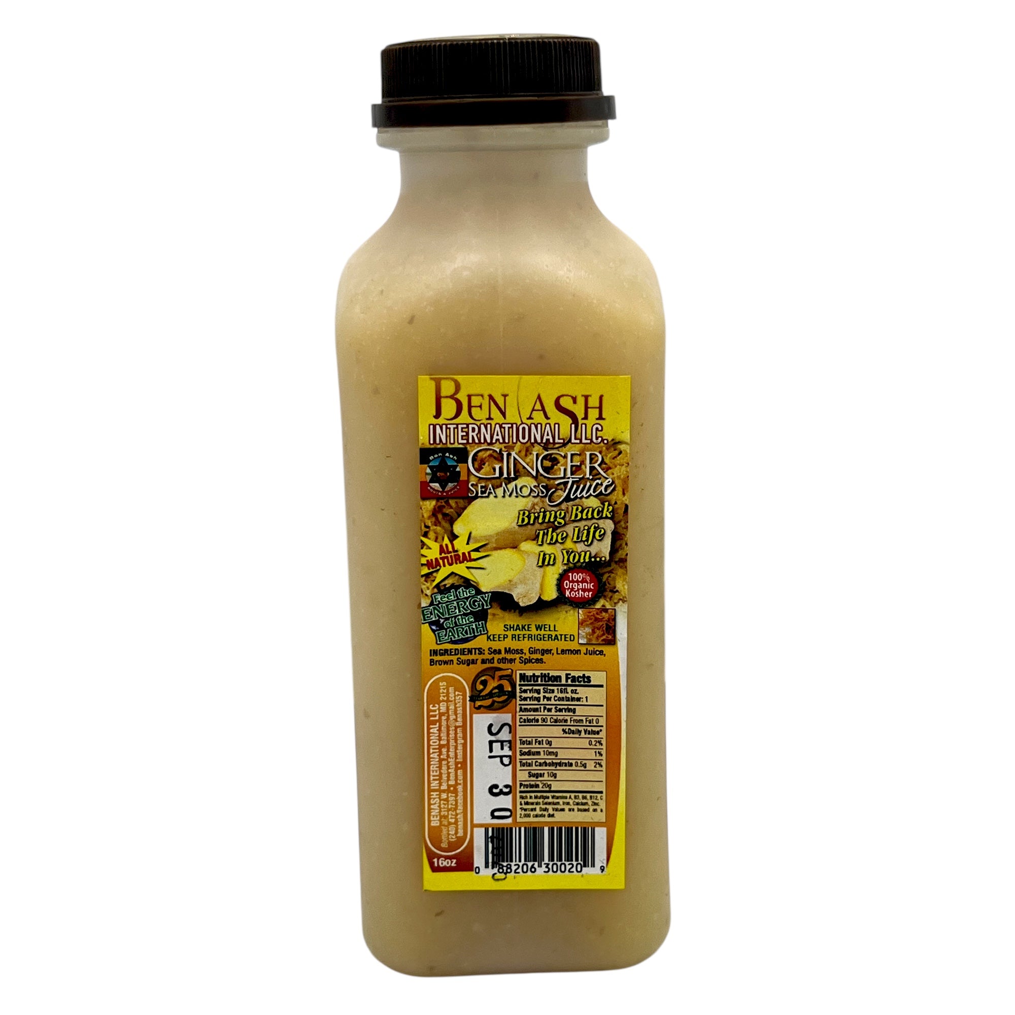 Ben Ash Ginger Sea Moss 16 Oz.