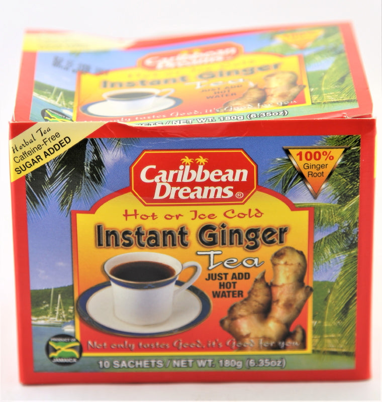 CARIBBEAN DREAMS PRE-SWEETENED INSTANT GINGER TEA (10 SACHETS) 6.35 OZ (180 G)