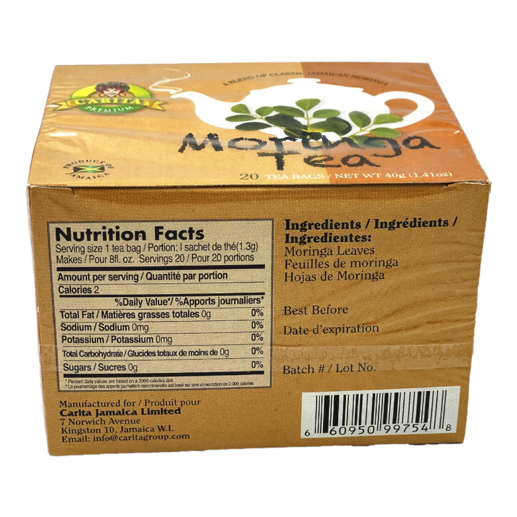 CARITA MORINGA TEA - 20 TEA BAGS