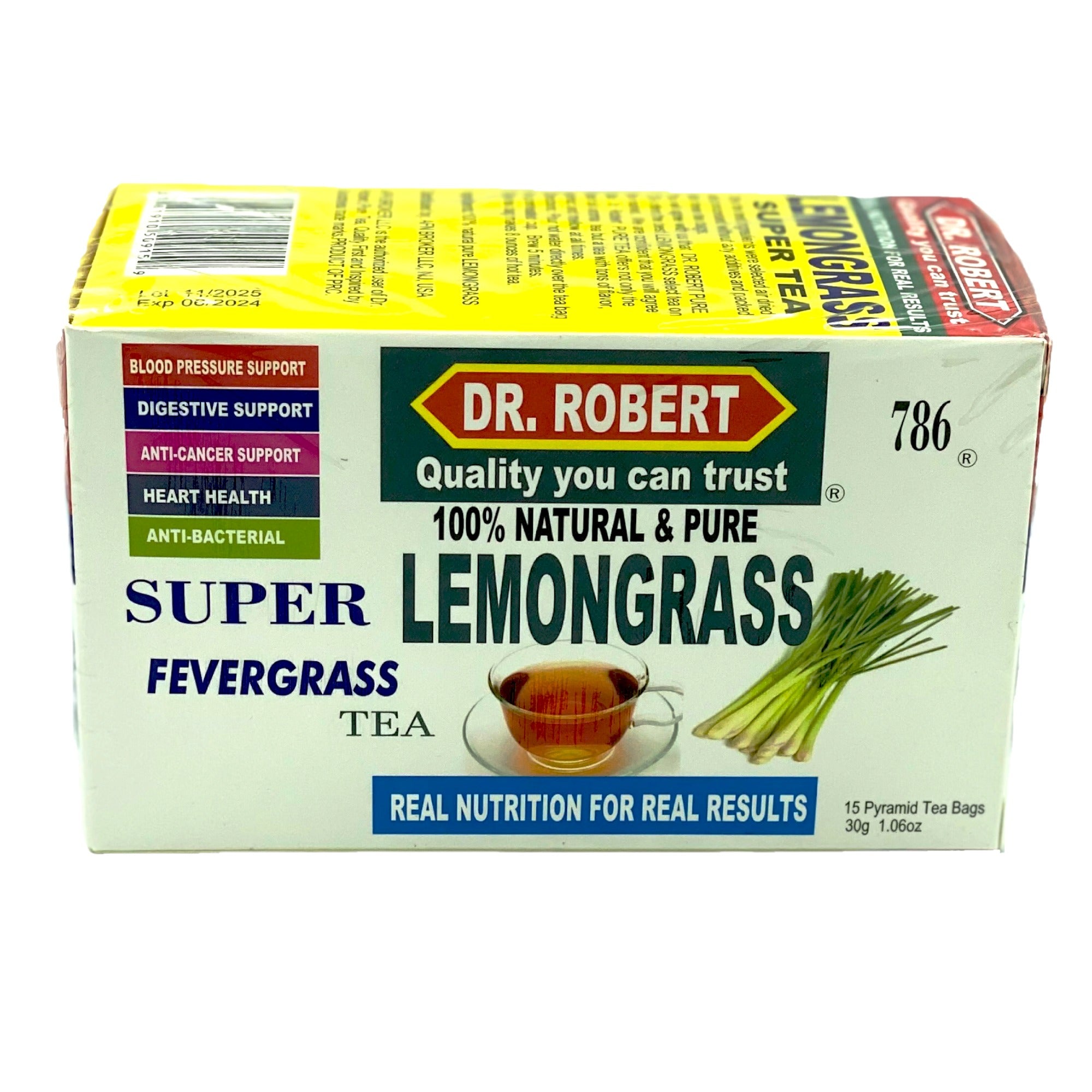DR. ROBERTS LEMONGRASS (FEVER GRASS) TEA BAGS 15 30G