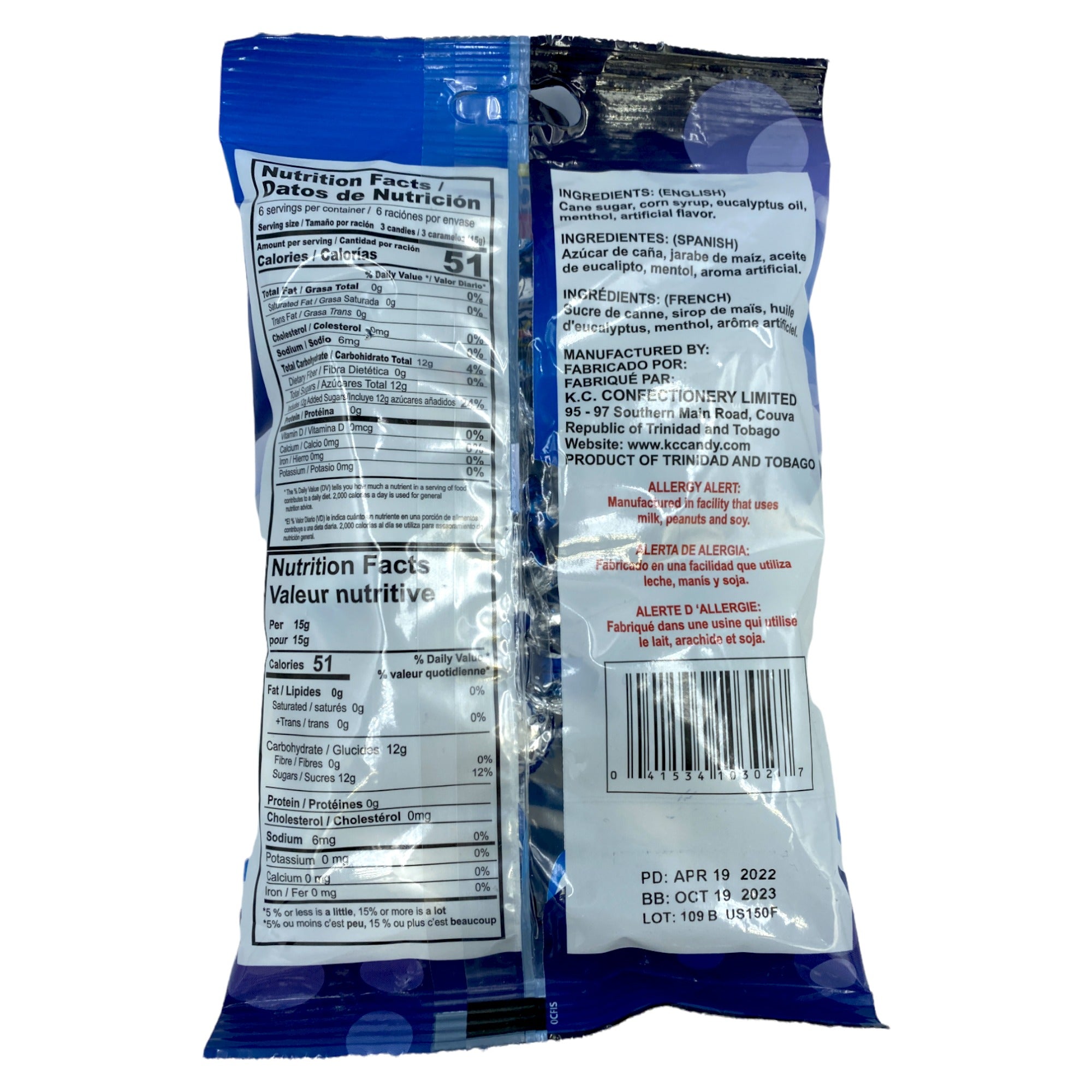 KC MENTHOL DROPS 3.2 OZ (90g)