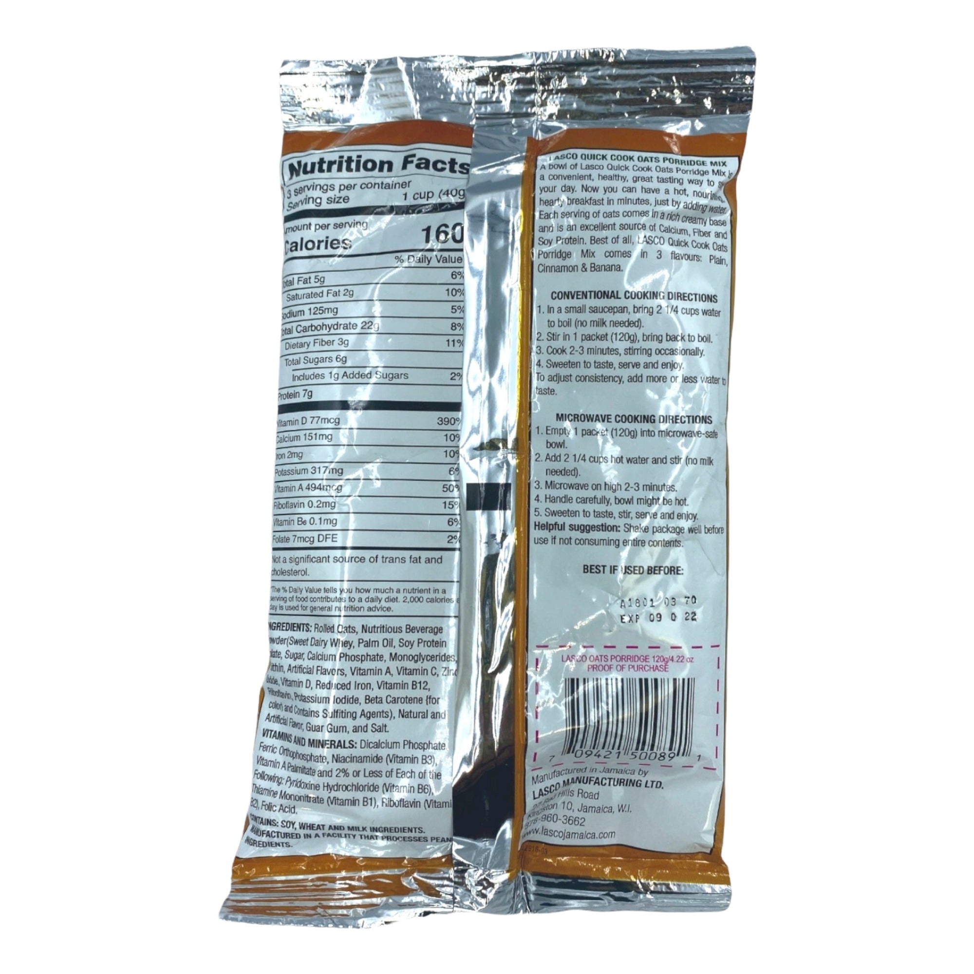LASCO OATS PORRIDGE MIX WITH BANANA 4.22 OZ