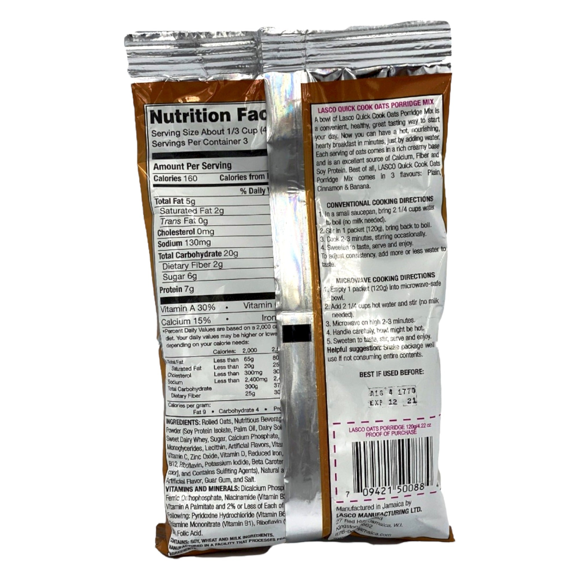 LASCO OATS PORRIDGE MIX WITH CINNAMON 4.22 OZ