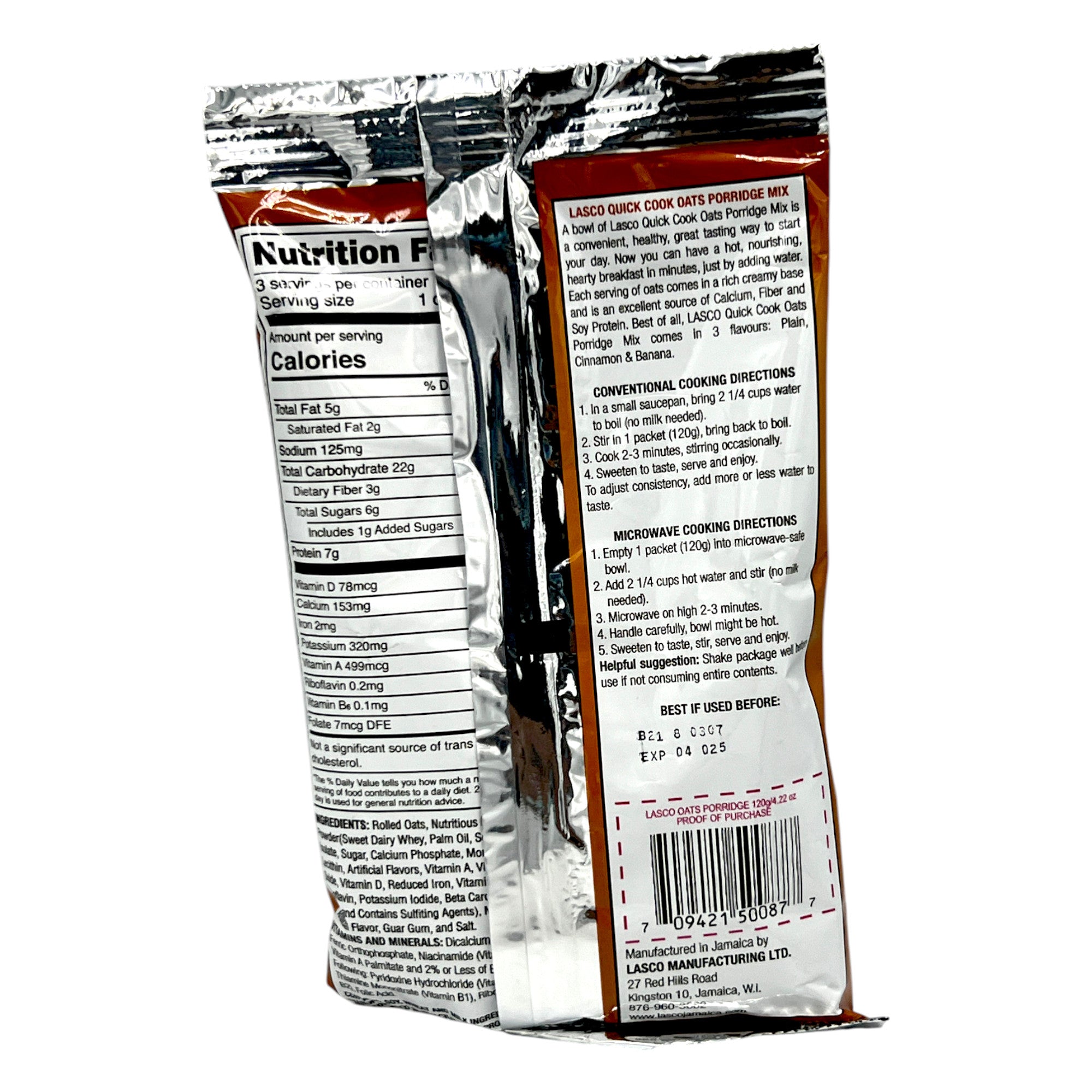 Lasco Oats Porridge Mix Plain 4.22 Oz
