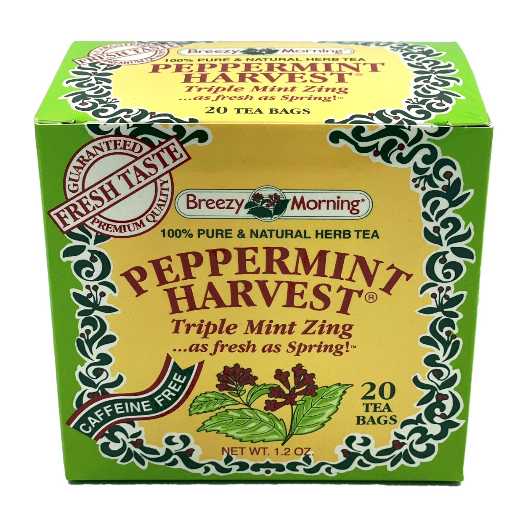 BREEZY MORNING PEPPERMINT HARVEST HERBAL TEA - 20 TEA BAGS (1.2 OZ)