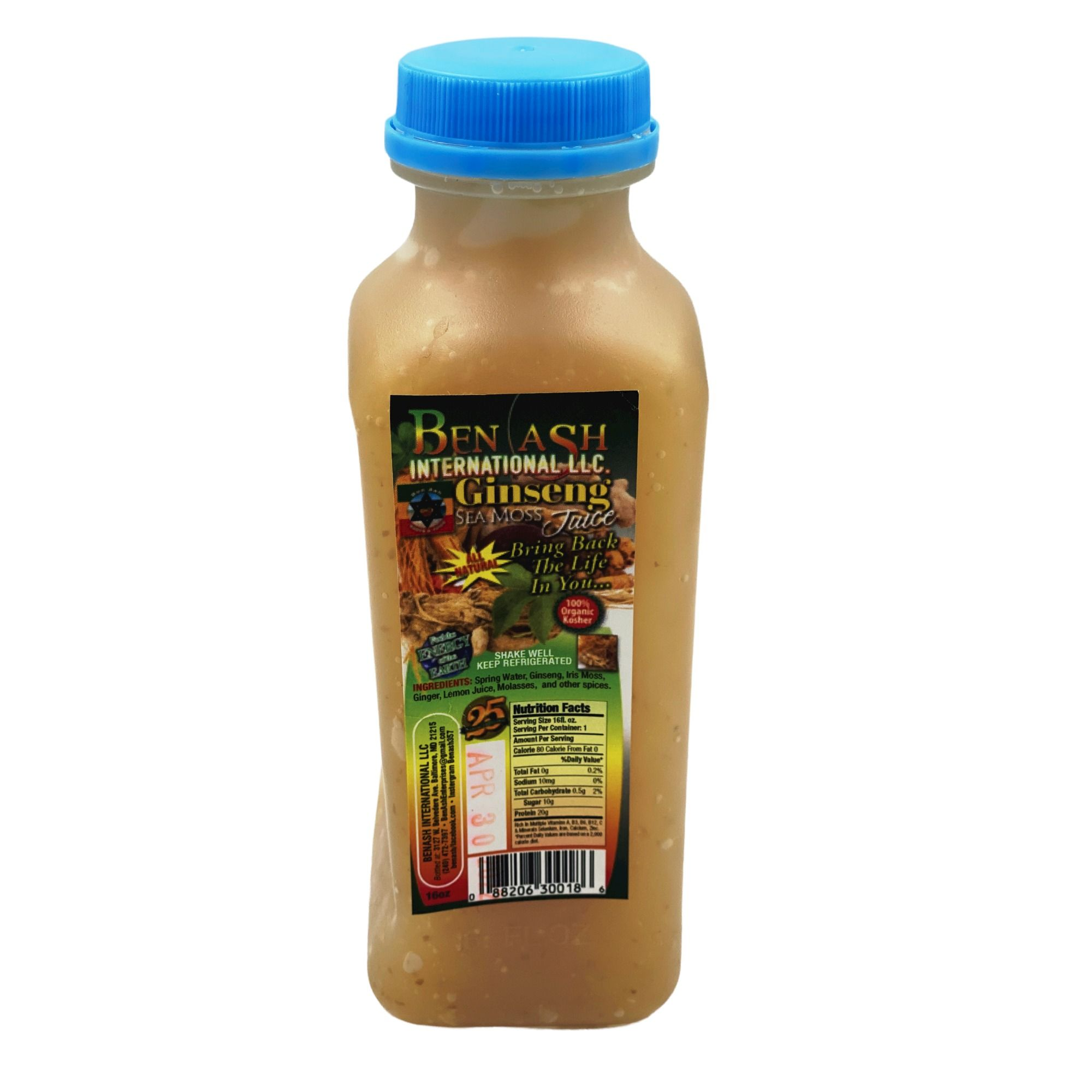 BEN ASH GINSENG SEA MOSS JUICE 16 OZ