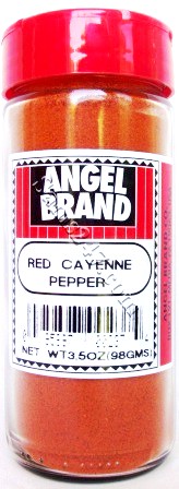 ANGEL BRAND RED CAYENNE PEPPER 3.5 OZ. 

ANGEL BRAND RED CAYENNE PEPPER 3.5 OZ.: available at Sam's Caribbean Marketplace, the Caribbean Superstore for the widest variety of Caribbean food, CDs, DVDs, and Jamaican Black Castor Oil (JBCO). 