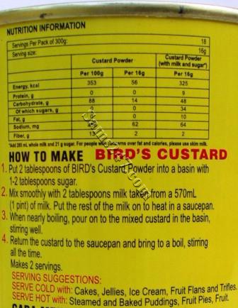 BIRD'S CUSTARD POWDER 300G 

BIRD'S CUSTARD POWDER 300G: available at Sam's Caribbean Marketplace, the Caribbean Superstore for the widest variety of Caribbean food, CDs, DVDs, and Jamaican Black Castor Oil (JBCO). 