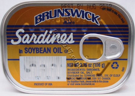 BRUNSWICK SARDINES IN SOYBEAN OIL 

BRUNSWICK SARDINES IN SOYBEAN OIL: available at Sam's Caribbean Marketplace, the Caribbean Superstore for the widest variety of Caribbean food, CDs, DVDs, and Jamaican Black Castor Oil (JBCO). 