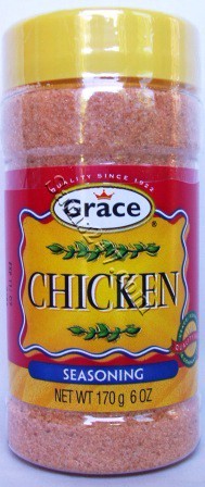 GRACE CHICKEN SEASONING 6 OZ 

GRACE CHICKEN SEASONING 6 OZ: available at Sam's Caribbean Marketplace, the Caribbean Superstore for the widest variety of Caribbean food, CDs, DVDs, and Jamaican Black Castor Oil (JBCO). 