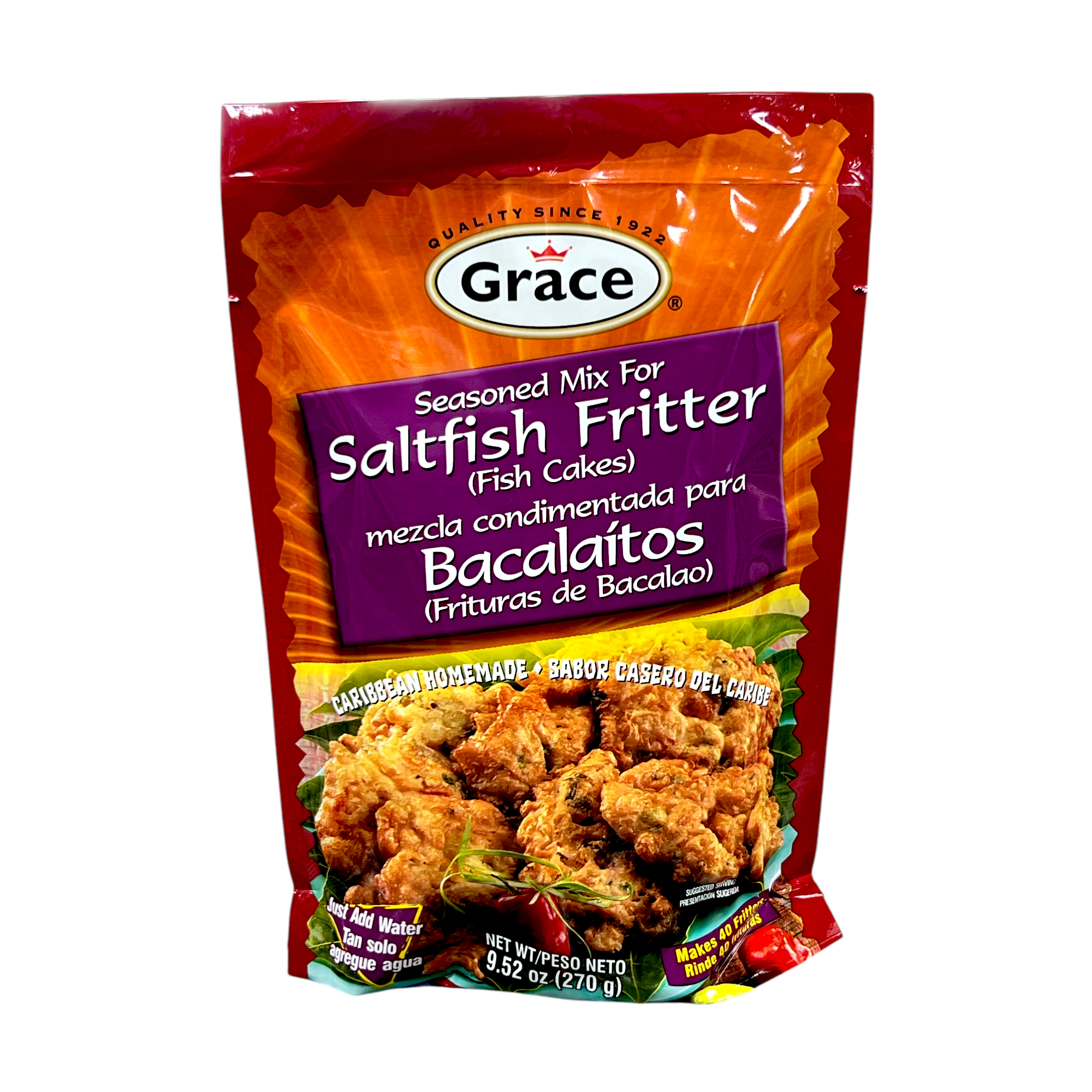 Grace Saltfish Fritters Seasoned Mix 9.50 Oz (270 G).